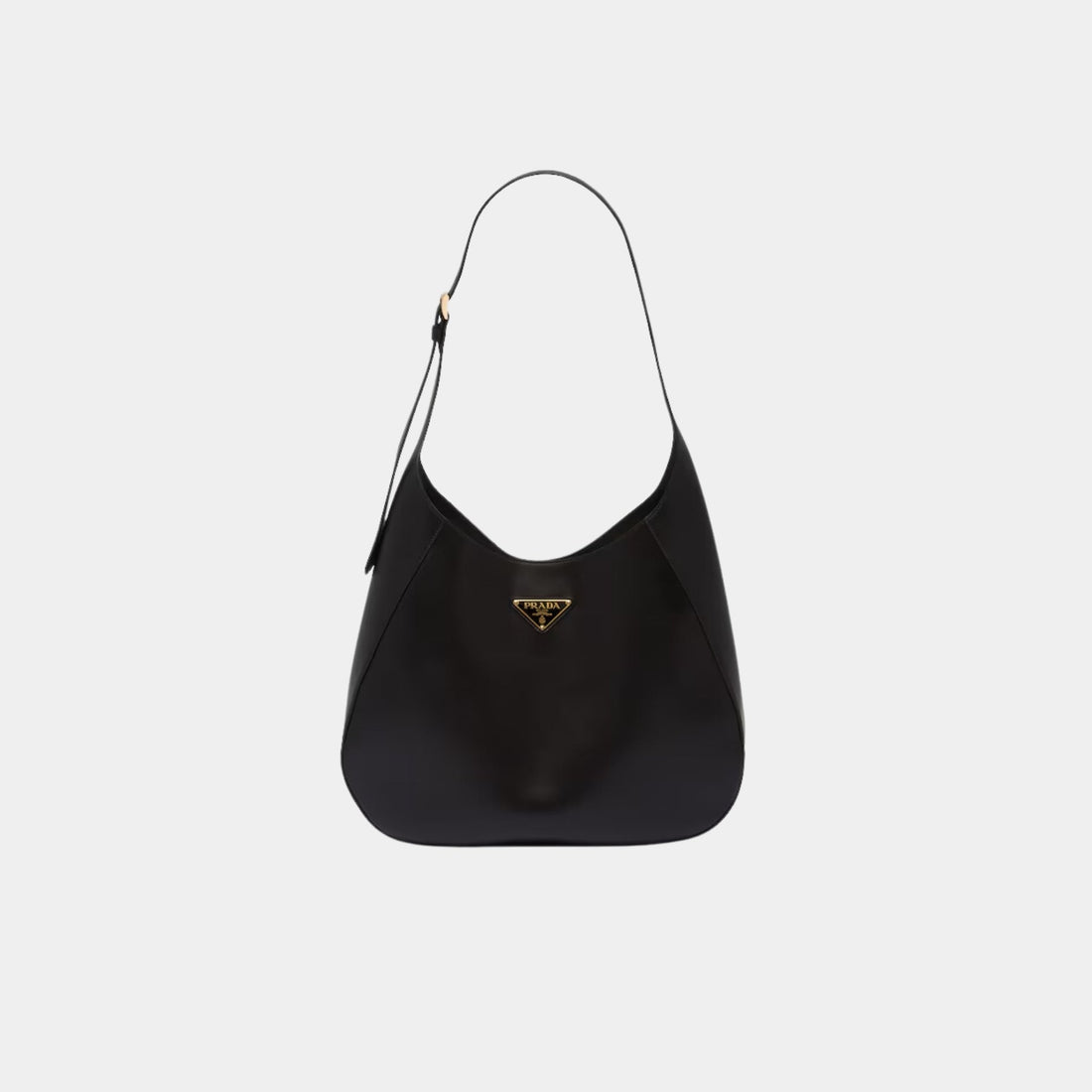 Large Leather Shoulder Bag with Topstitching
