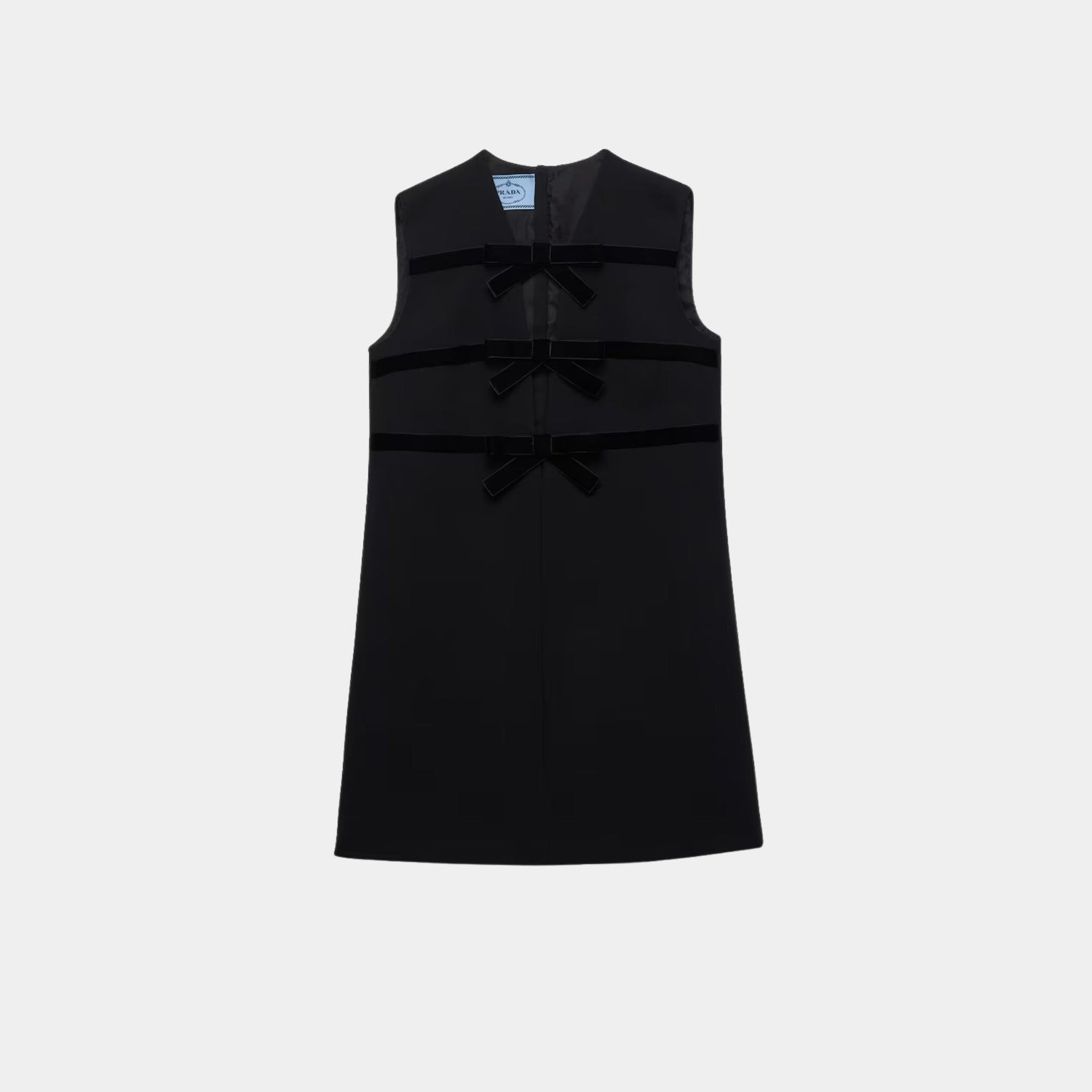 Natté Flared Mini Dress with Velvet Bows