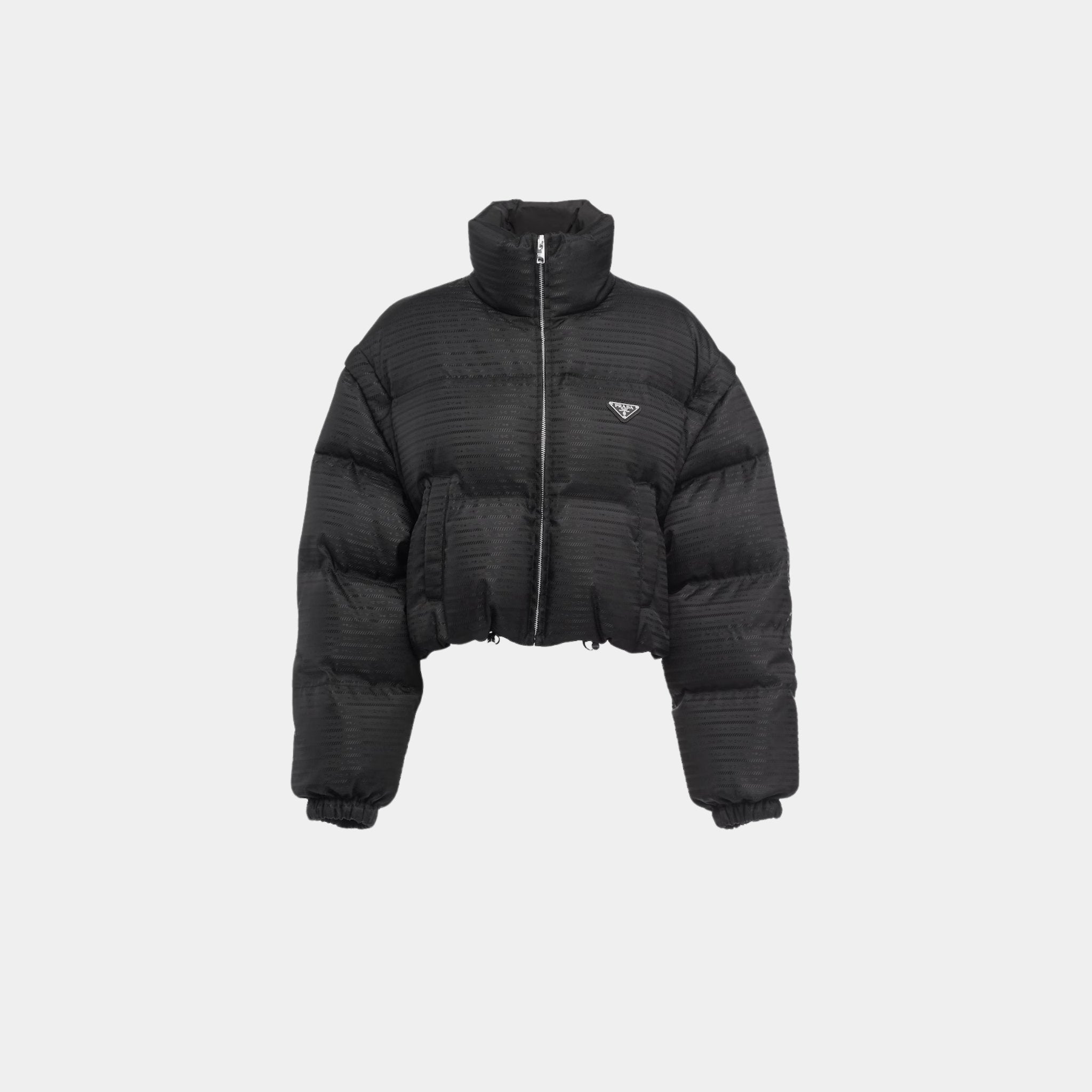 Re-Nylon Cropped Hooded Down Jacket