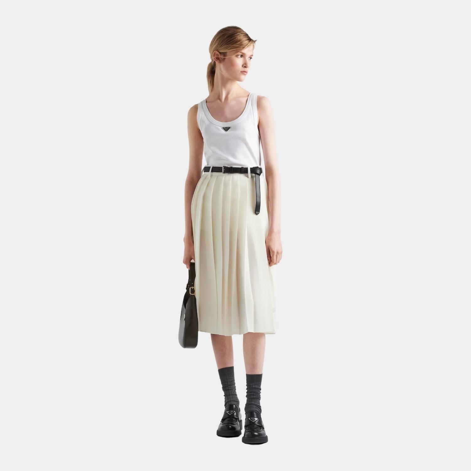 Ribbed Knit Jersey Tank Top