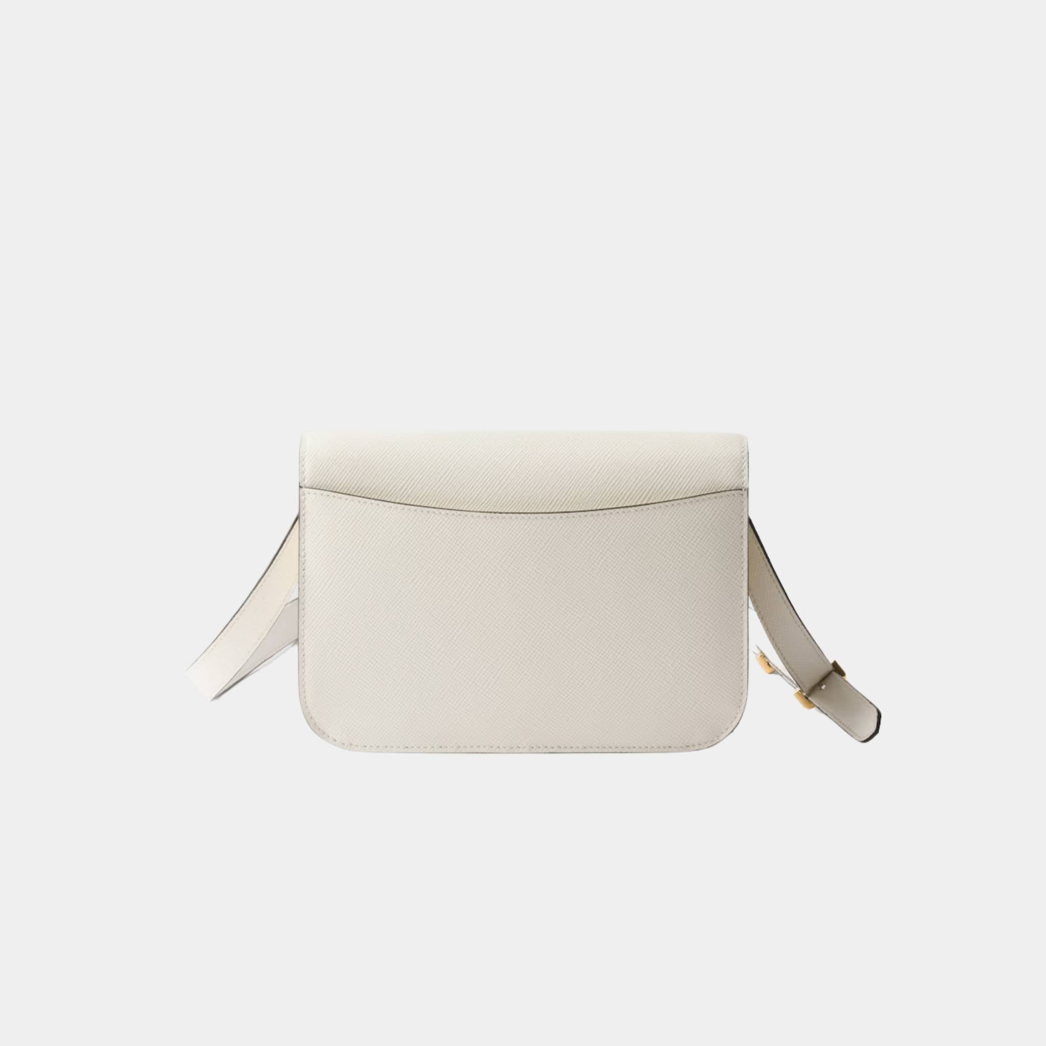 Saffiano Leather Flap Shoulder Bag