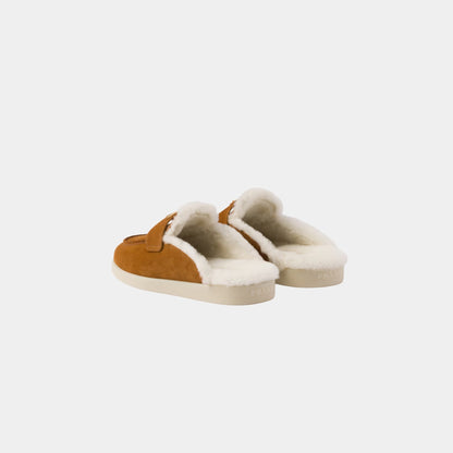 Suede And Shearling Slippers