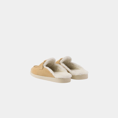 Suede And Shearling Slippers