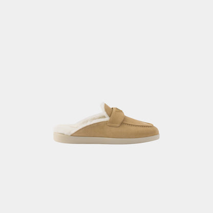 Suede And Shearling Slippers