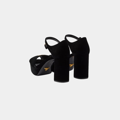 Velvet Platform Sandals