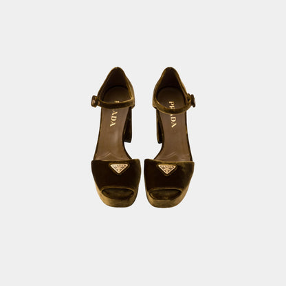 Velvet Platform Sandals