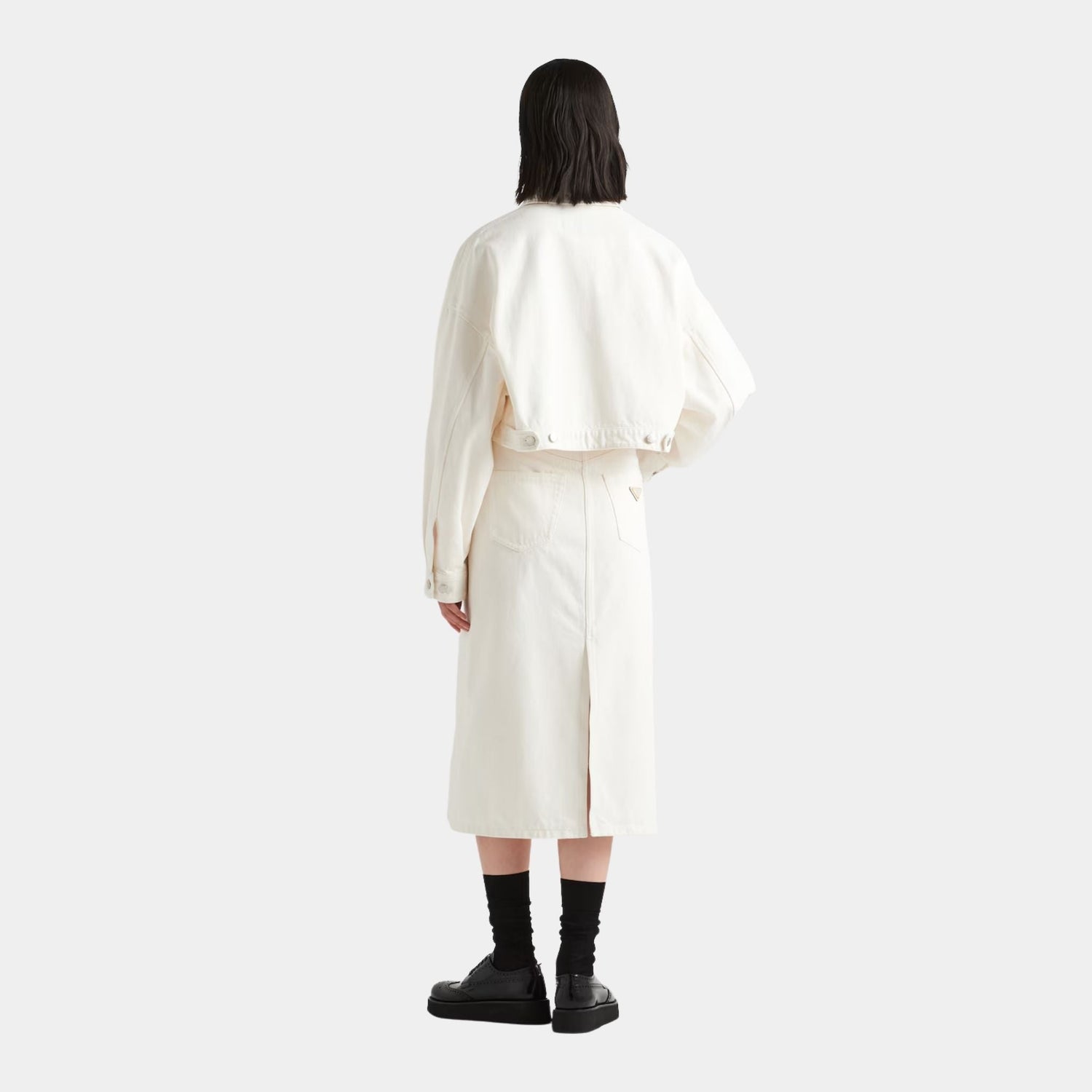 White Denim Blouson Jacket