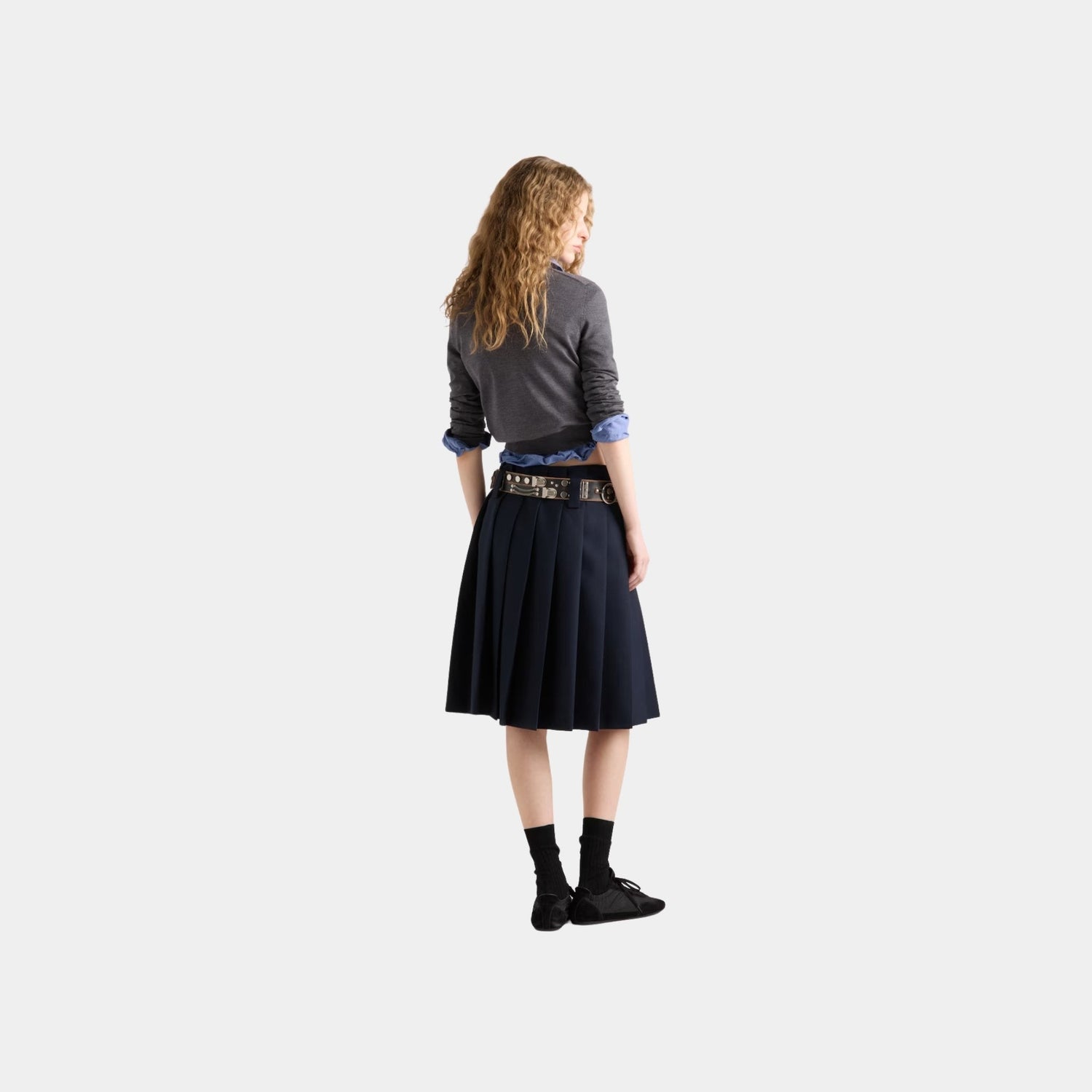 Wool Crew Neck Plain Knit Sweater