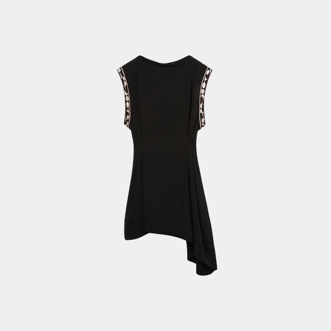 Asymmetrical Dress With Printed Broad Sleeves