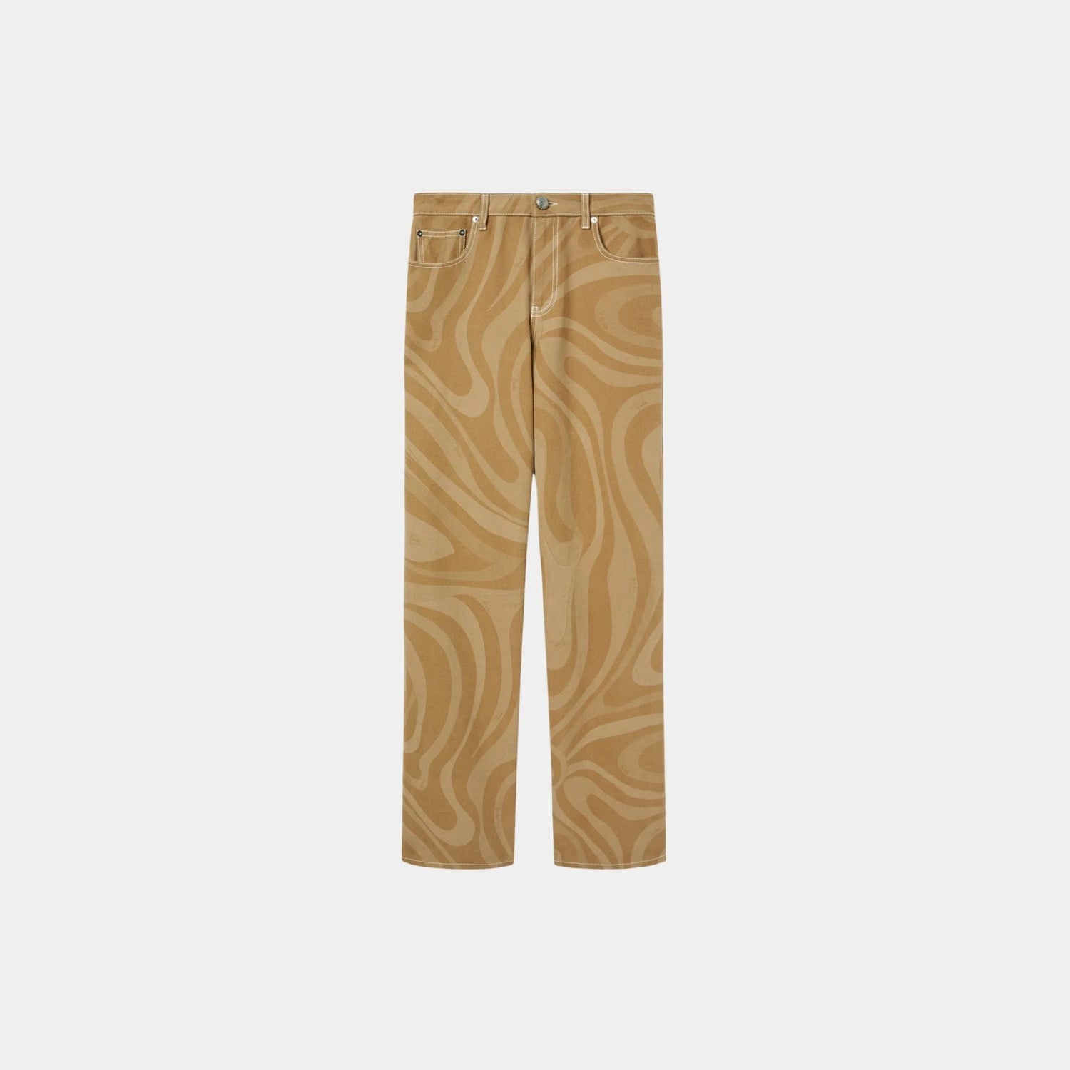 Marmo Print Canvas High Waist Pants