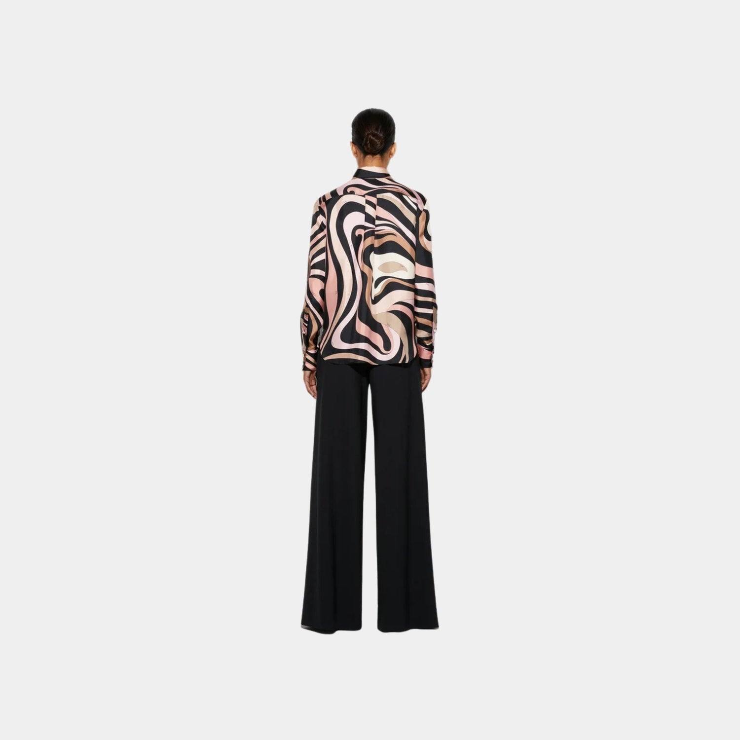Marmo Print Regular Fit Silk Shirt