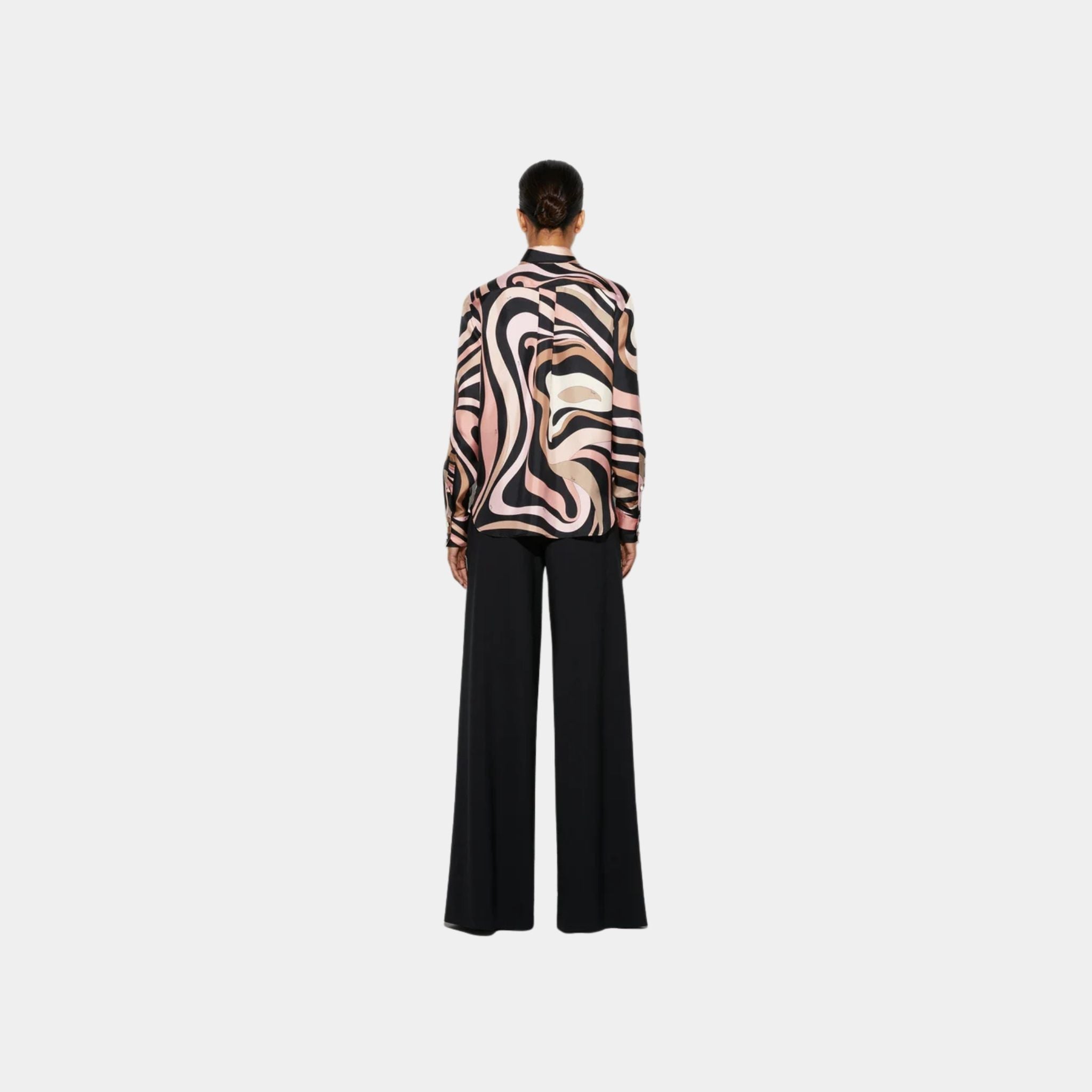 Marmo Print Regular Fit Silk Shirt