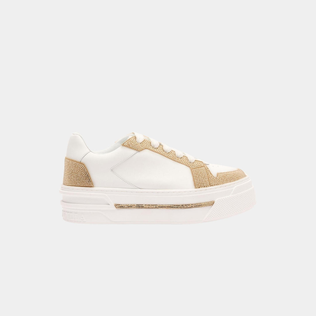 Xtra White-Gold Sneaker With Crystals 50