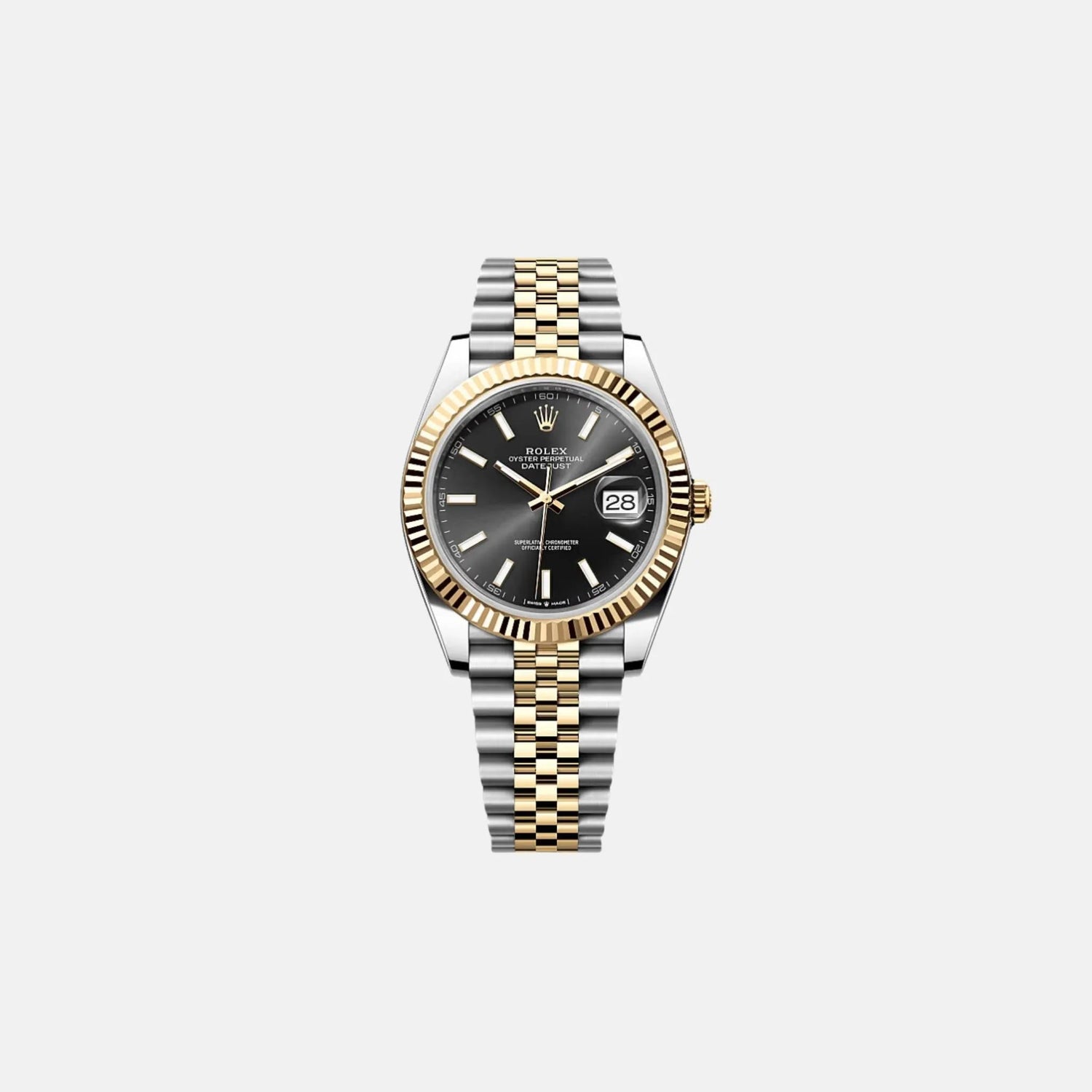 Datejust 41 126333-0014 Black Dial Oystersteel Yellow Gold