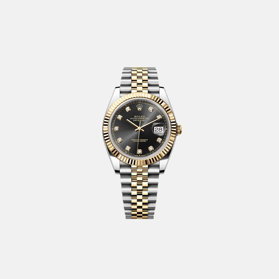 Datejust 41 M126333-0006 Black Diamond Dial Oyster Bracelet