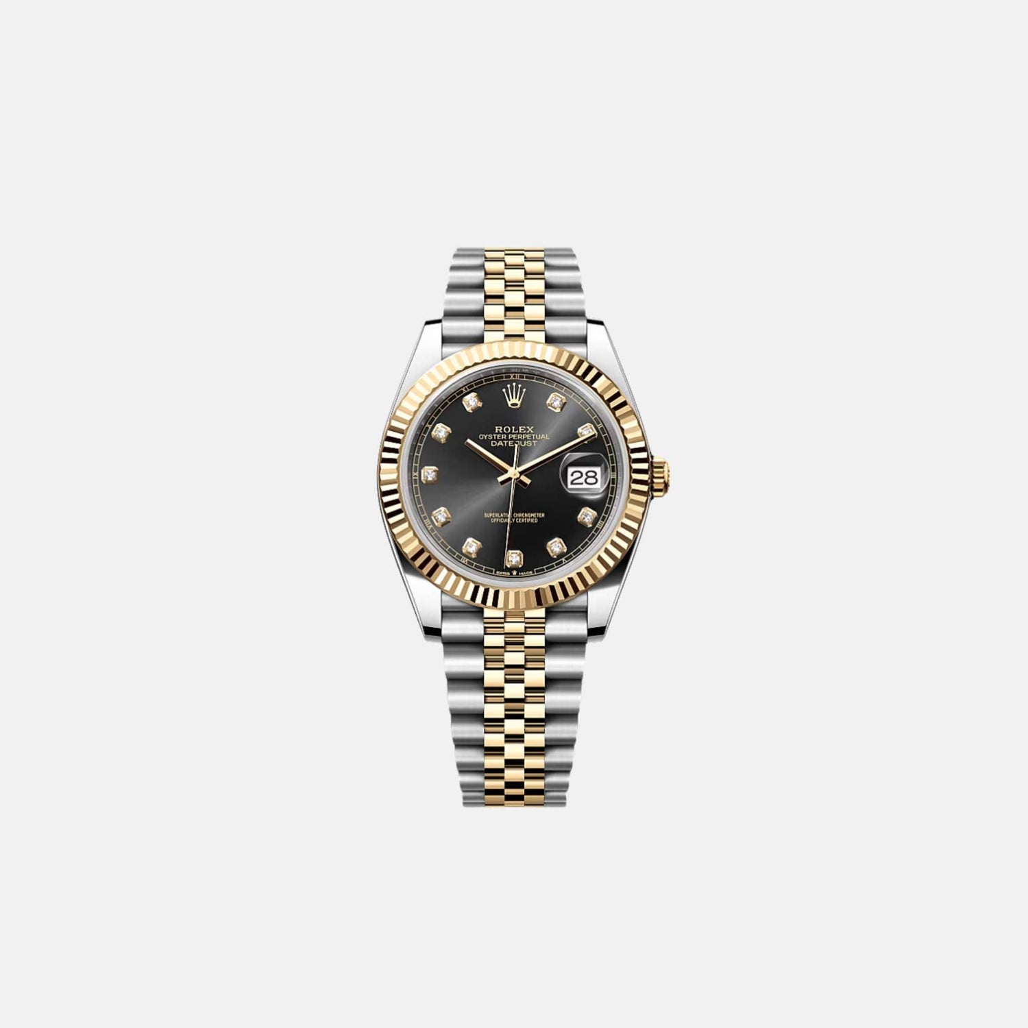 Datejust 41 M126333-0006 Black Diamond Dial Oyster Bracelet