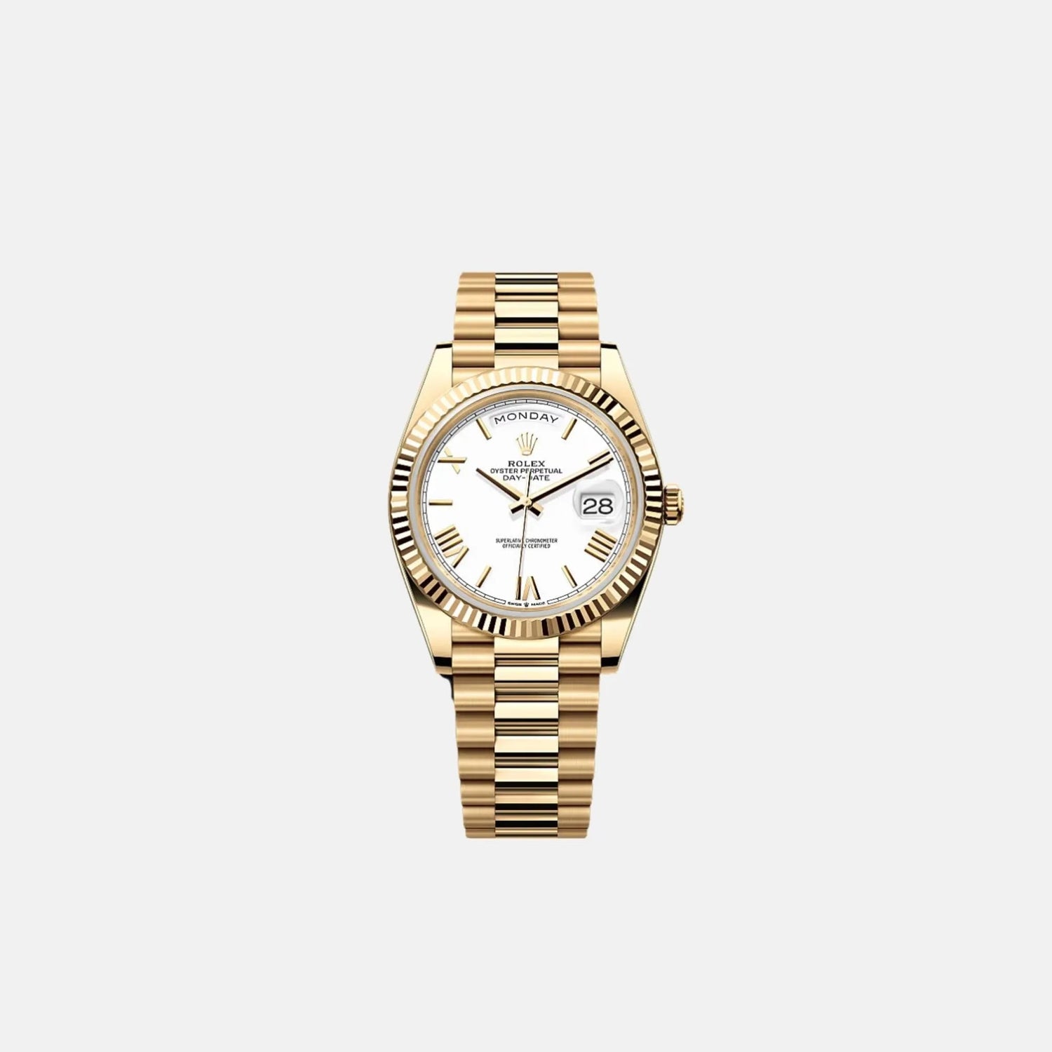 Day-Date 40 228238-0042 Yellow Gold White Dial
