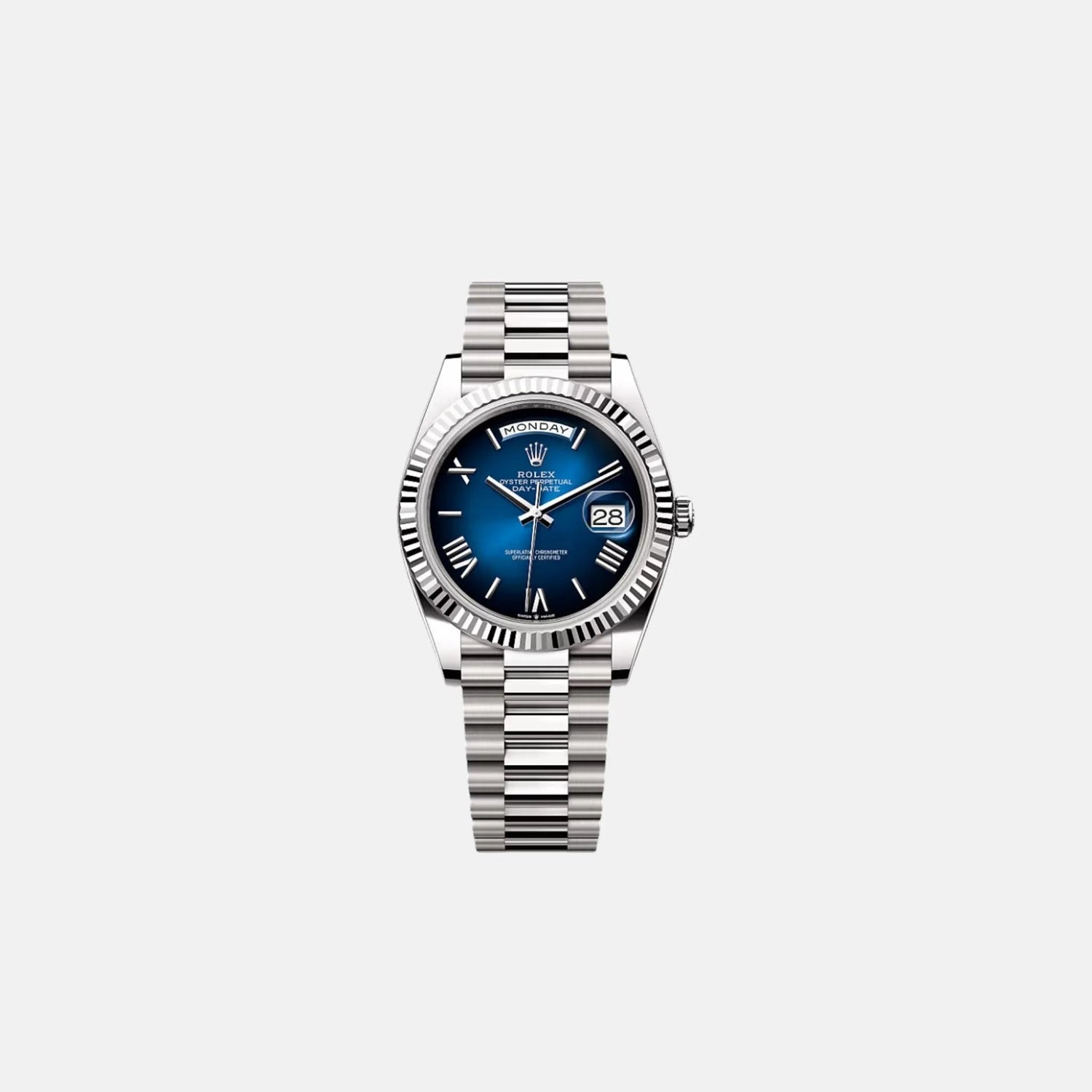 Day-Date 40 228239-0076 Blue Ombre Dial White Gold