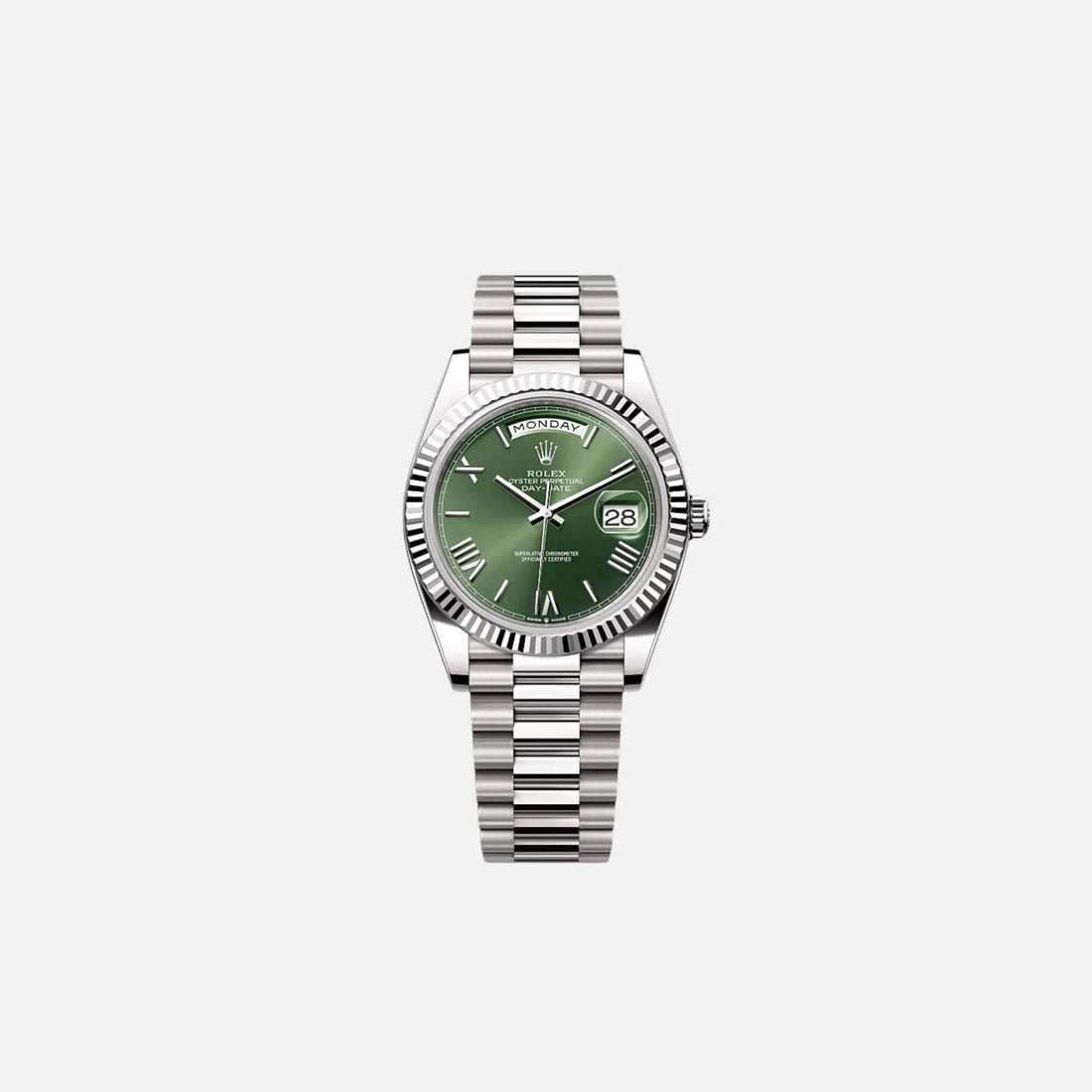 Day-Date 40 228239 ORGP Olive Green Roman Dial White Gold