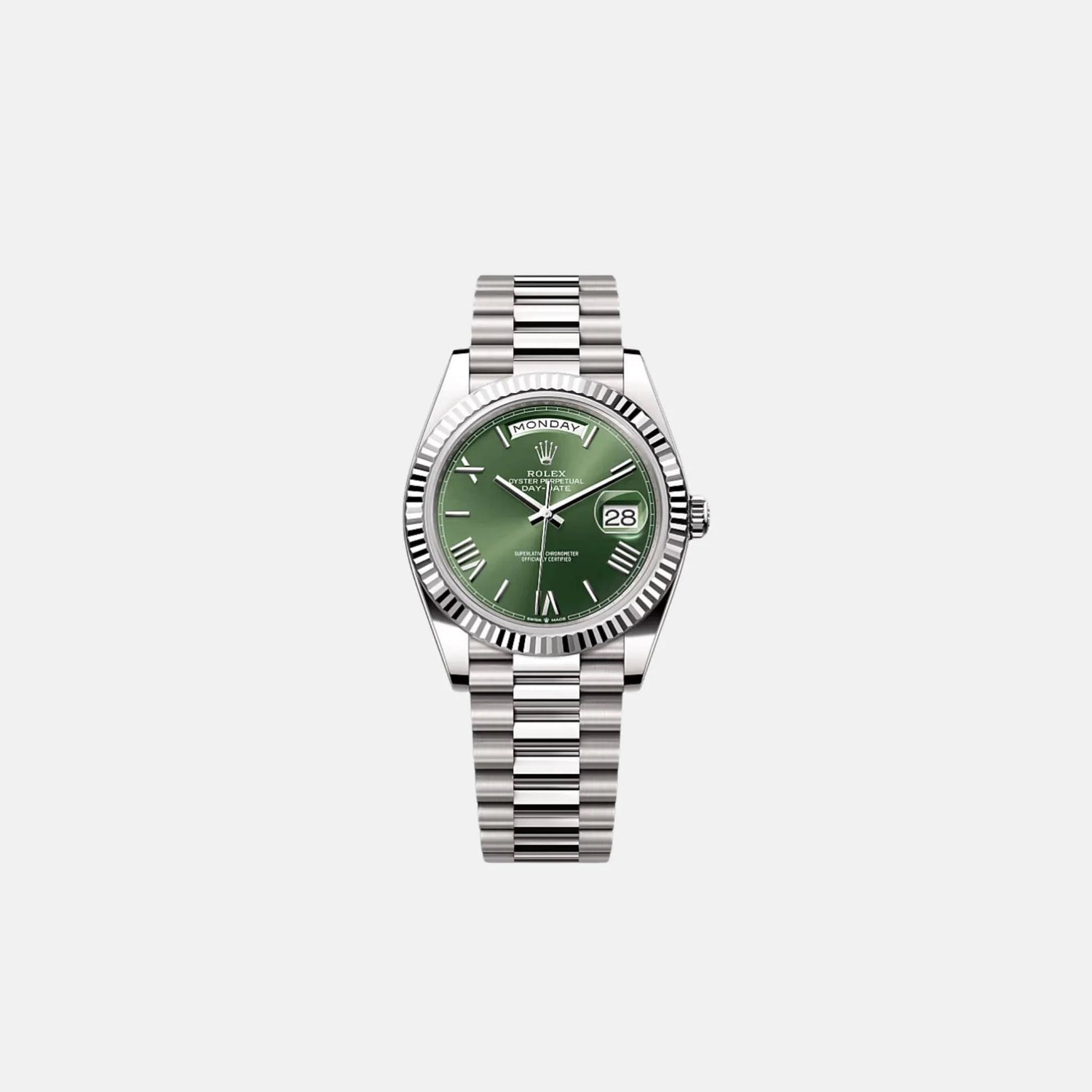 Day-Date 40 228239 ORGP Olive Green Roman Dial White Gold
