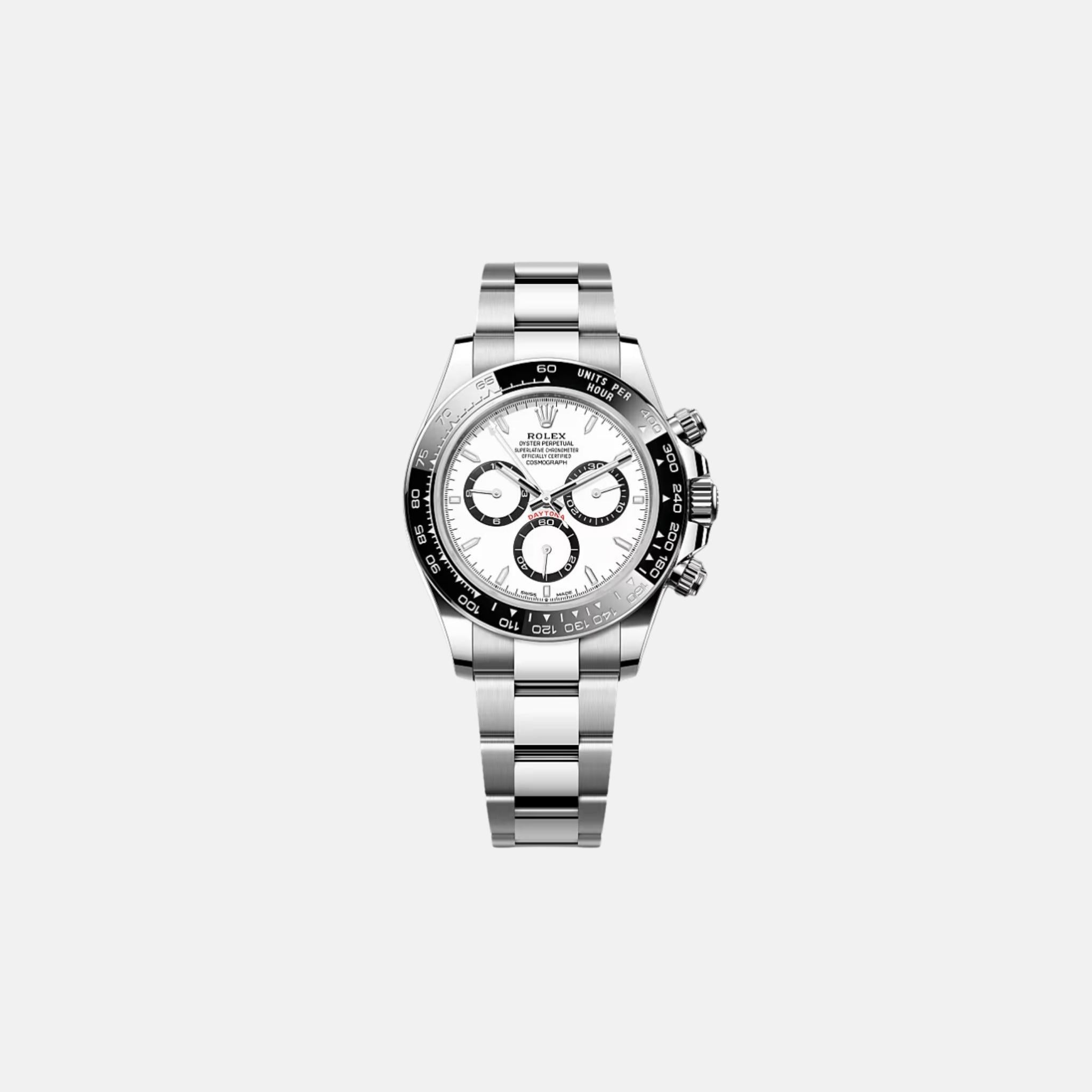 Daytona 126500LN-0001 Oystersteel White Panda Index Dial