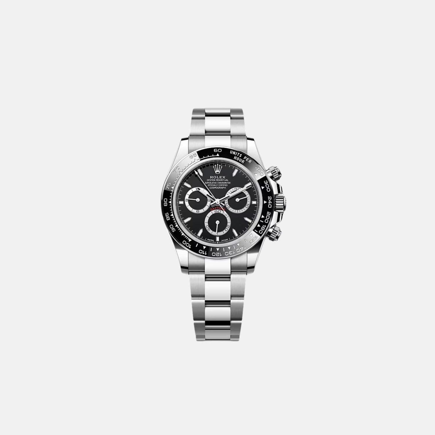 Daytona 126500LN-0002 Oystersteel Black Dial Counter Rings