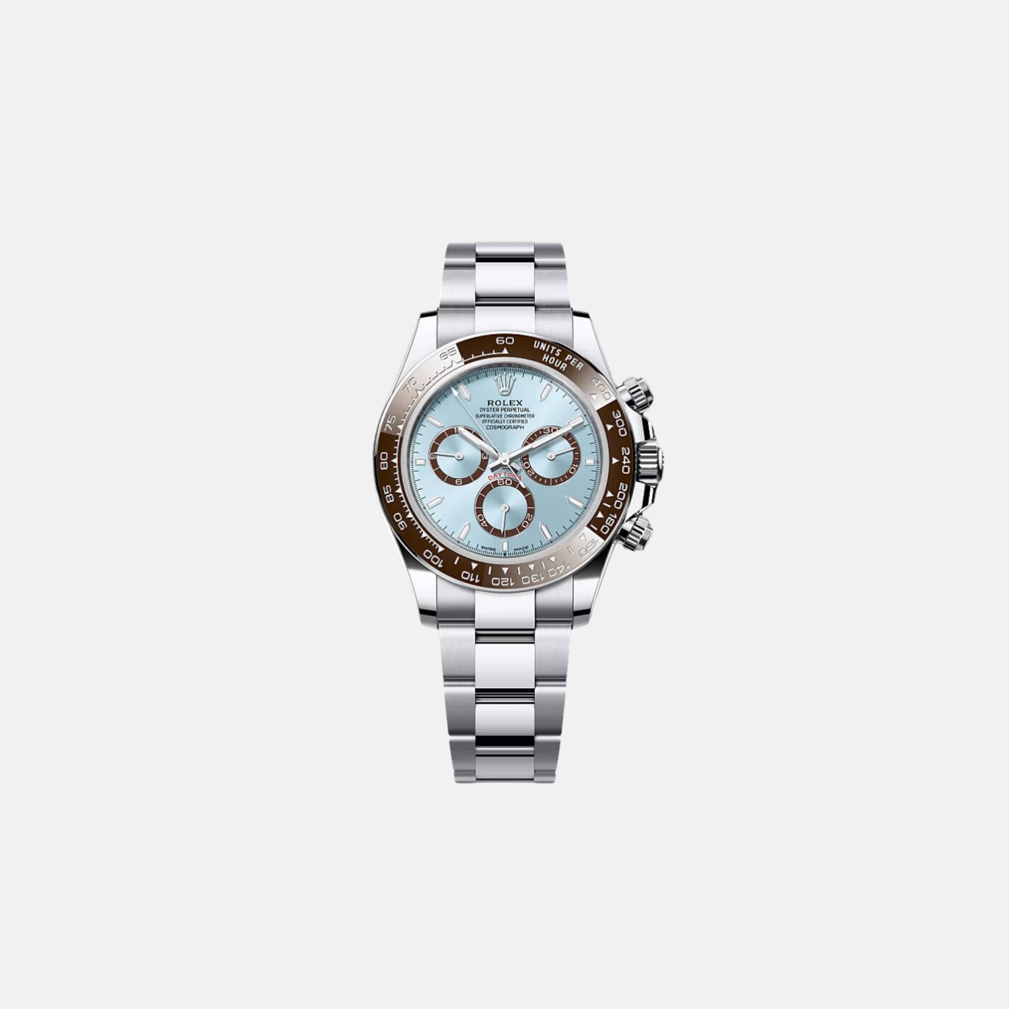 Daytona 126506-0001 Chestnut Bezel Ice Blue Dial Platinum