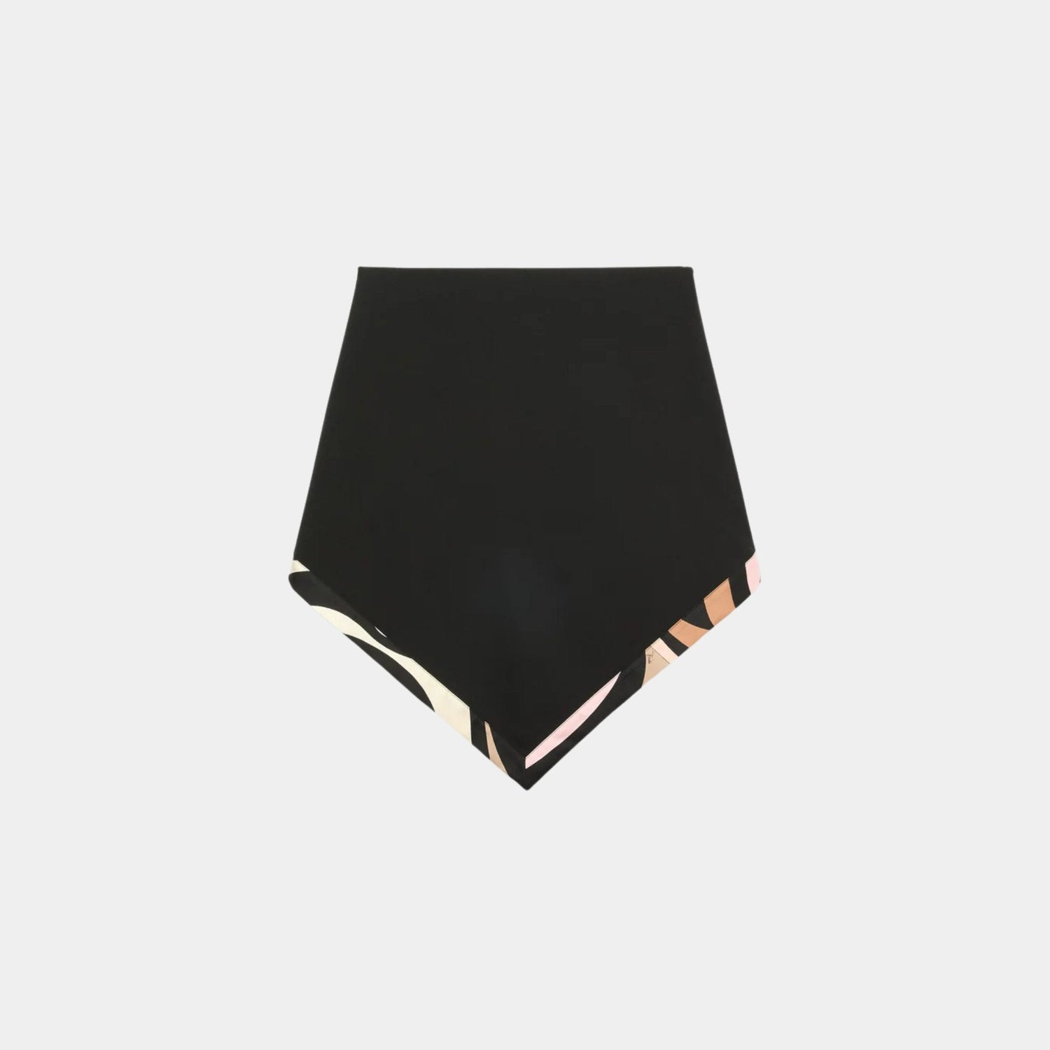 Skirt With Triangle Printed Hemline In Virgin Wool