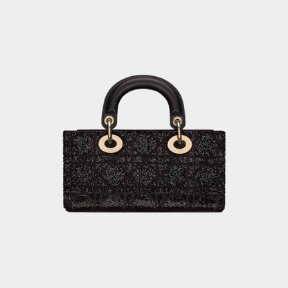 Small Lady D-Joy Bag Microbead-Embroidered Cotton