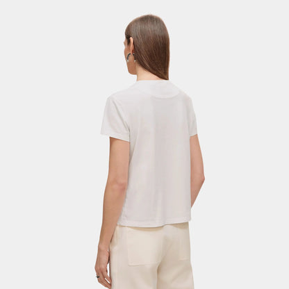 Straight T-shirt with Embroidered Pocket