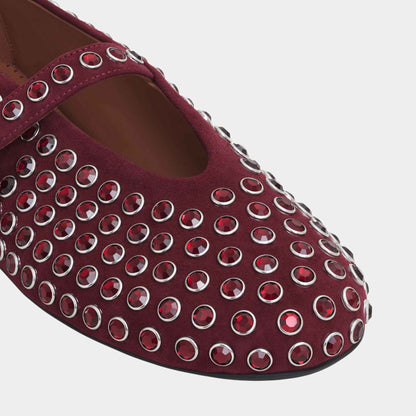 Strass Suede Ballet Flats