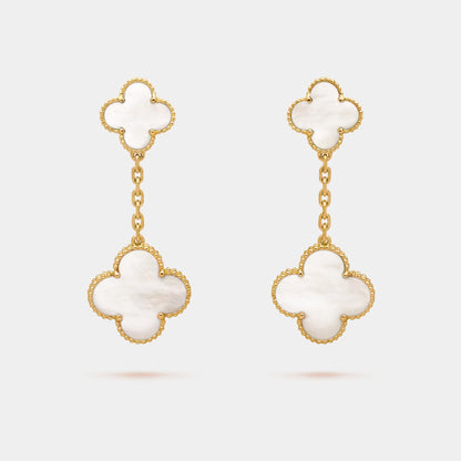 Magic Alhambra Earrings 2 Motifs Gold With Pearl