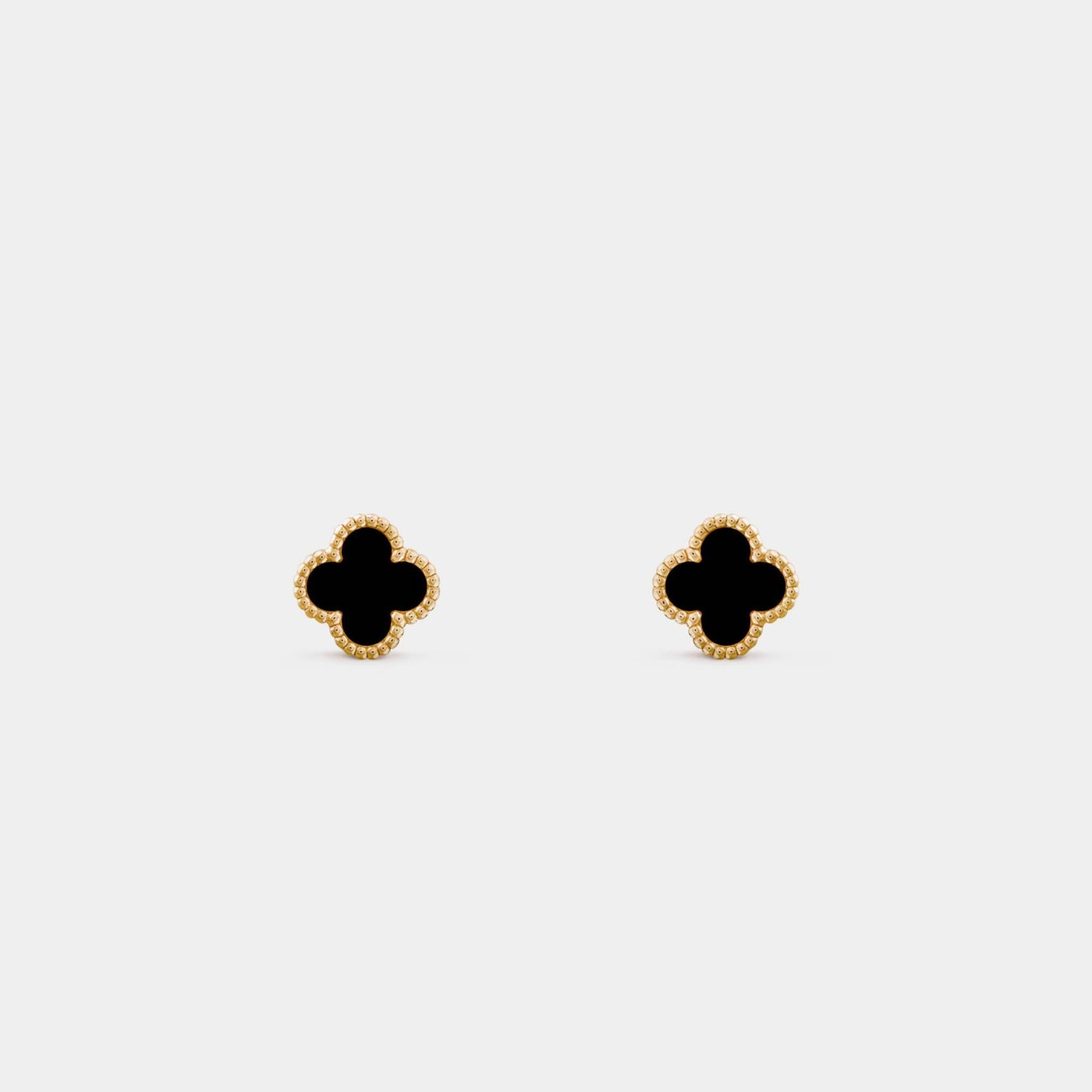 Sweet Alhambra Earstuds Yellow Gold Onyx