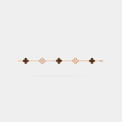 Alhambra Rose Gold Motifs Bracelet Diamond Pearl