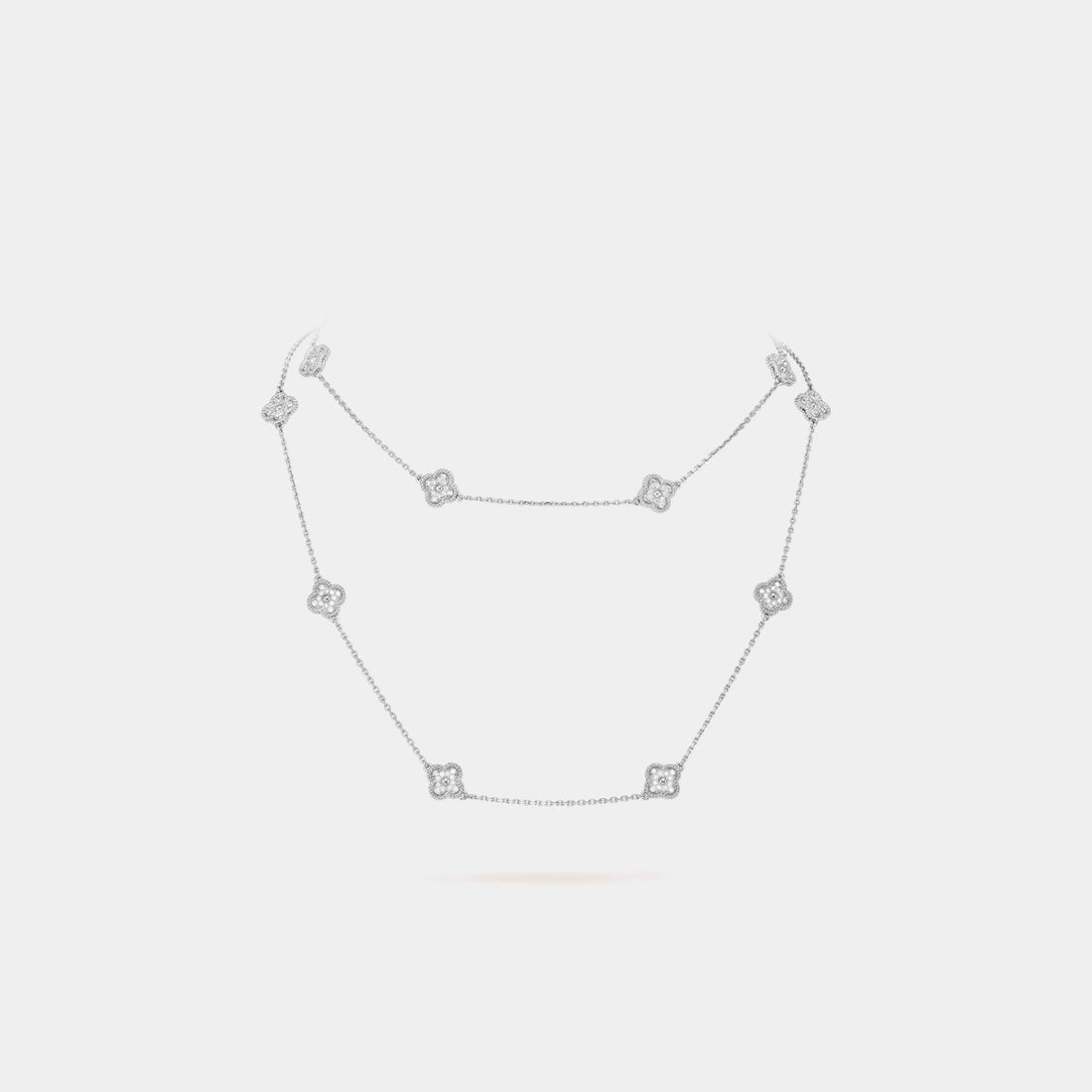 Alhambra White Gold Motifs Necklace Diamond