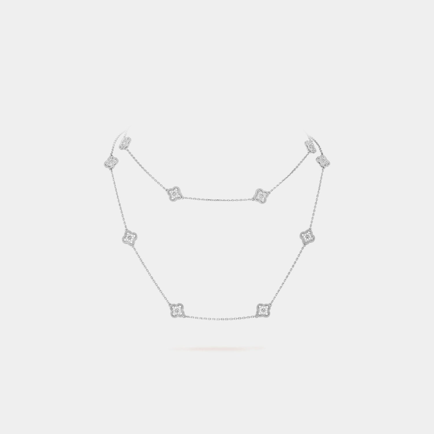 Alhambra White Gold Motifs Necklace Diamond