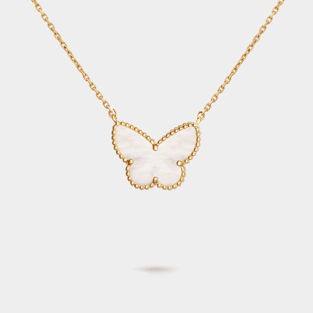 Lucky Alhambra Butterfly Pendant Yellow Gold &amp; MOP