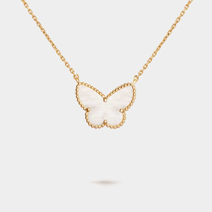 Lucky Alhambra Butterfly Pendant Yellow Gold &amp; MOP