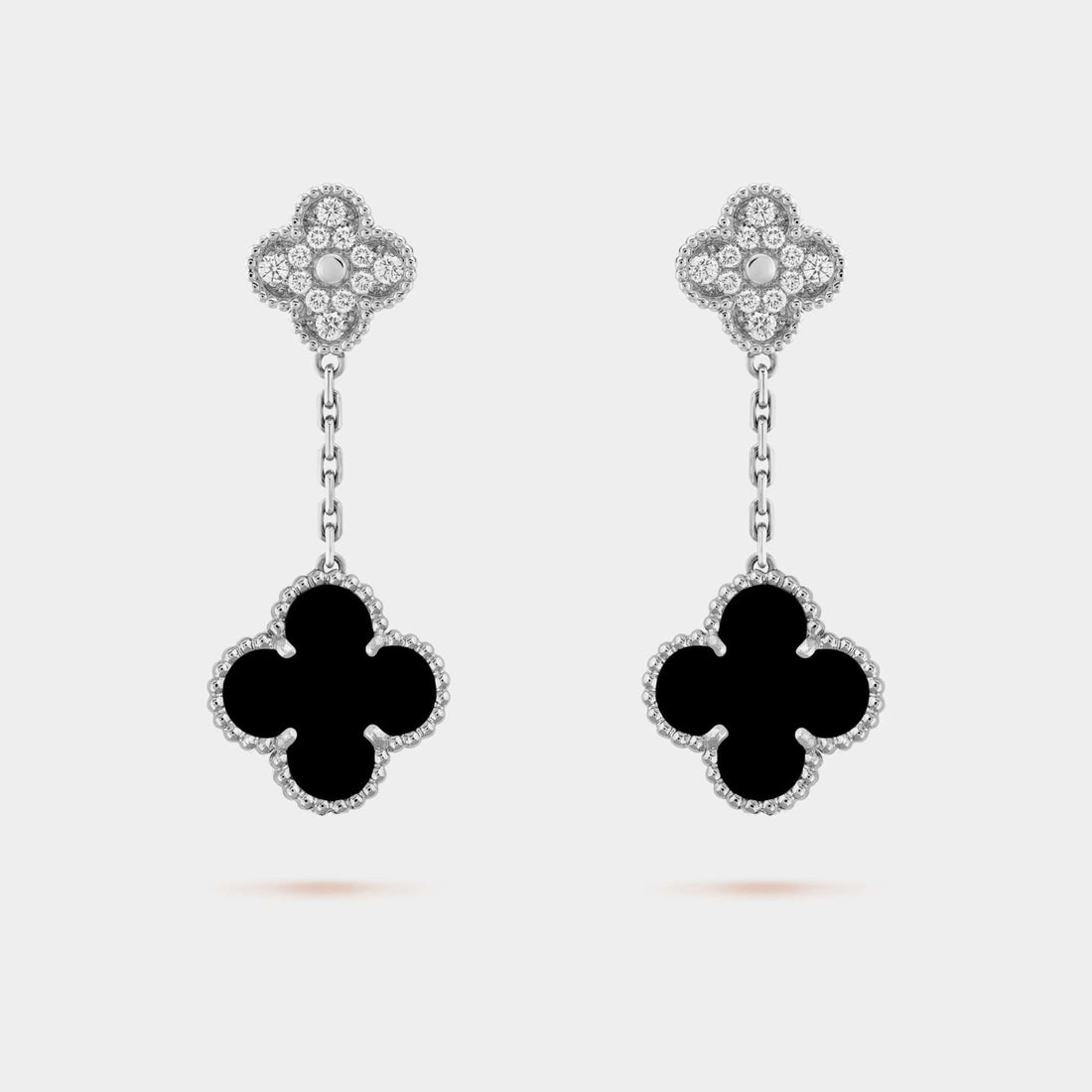 Magic Alhambra Earrings 2 motifs with Onyx