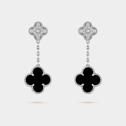 Magic Alhambra Earrings 2 motifs with Onyx