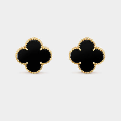 Magic Alhambra Earrings Yellow Gold Onyx