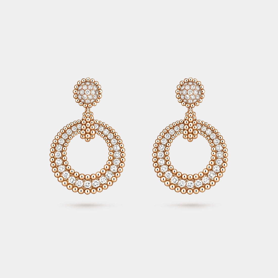 Perlée Diamonds Earrings Rose Gold Diamond