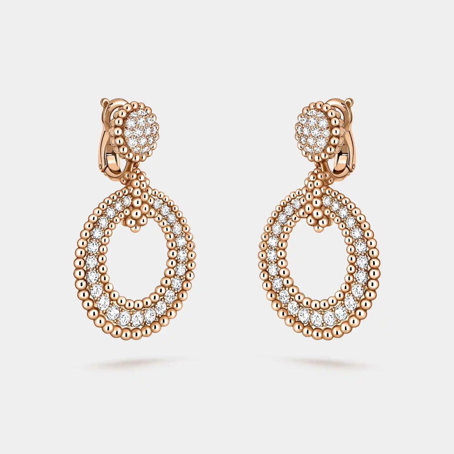 Perlée Diamonds Earrings Rose Gold Diamond