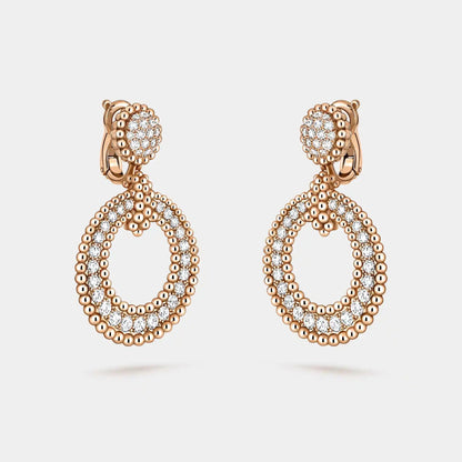 Perlée Diamonds Earrings Rose Gold Diamond