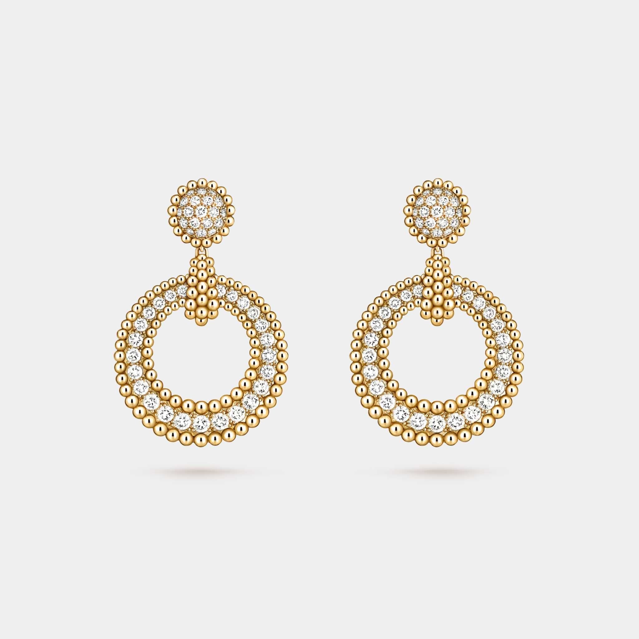 Perlée Diamonds Earrings Yellow Gold Diamond