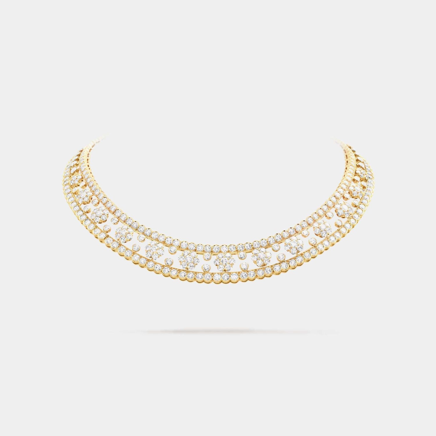 Snowflake Necklace Yellow Gold Diamond