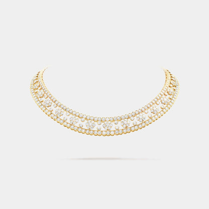 Snowflake Necklace Yellow Gold Diamond