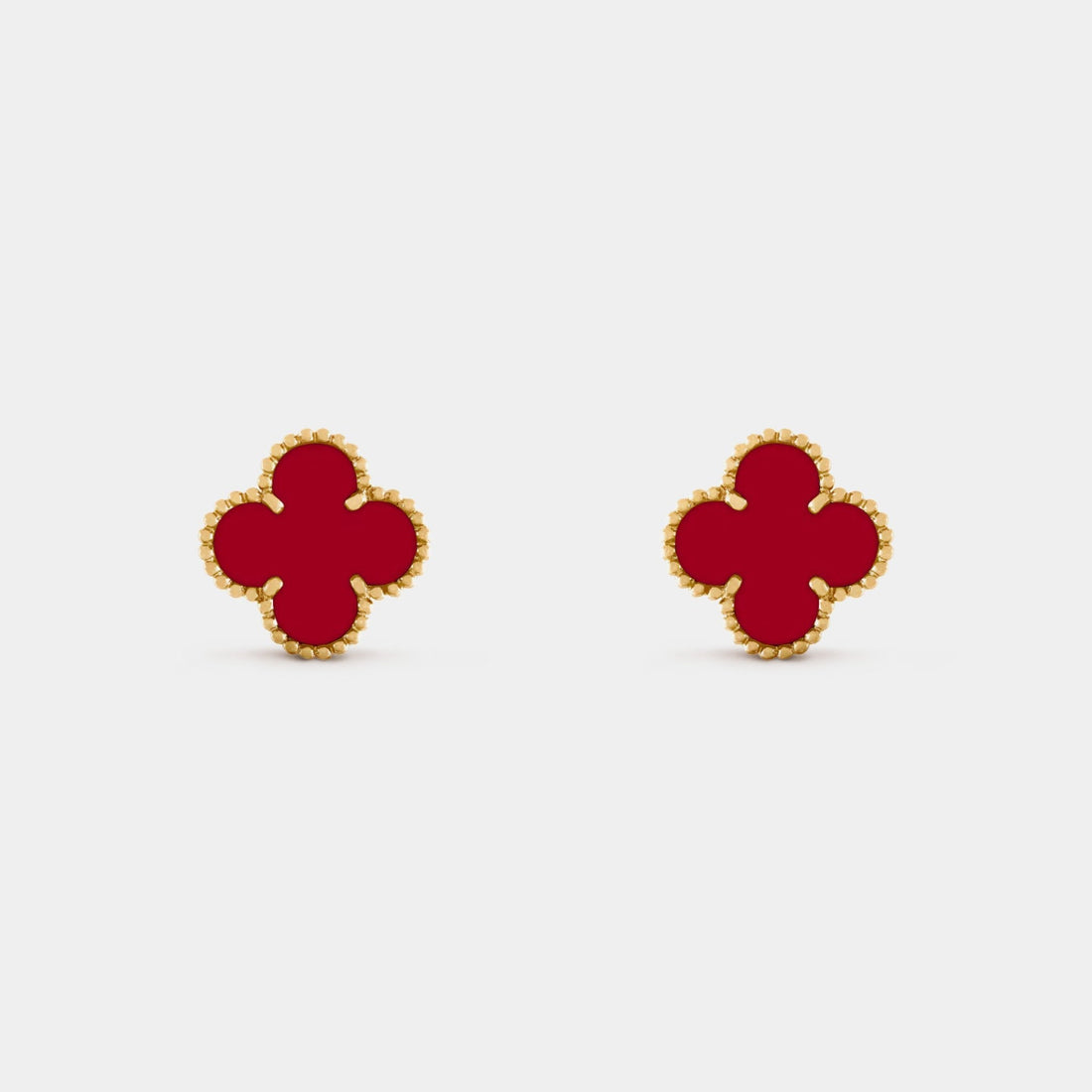 Vintage Alhambra Gold Carnelian Earrings
