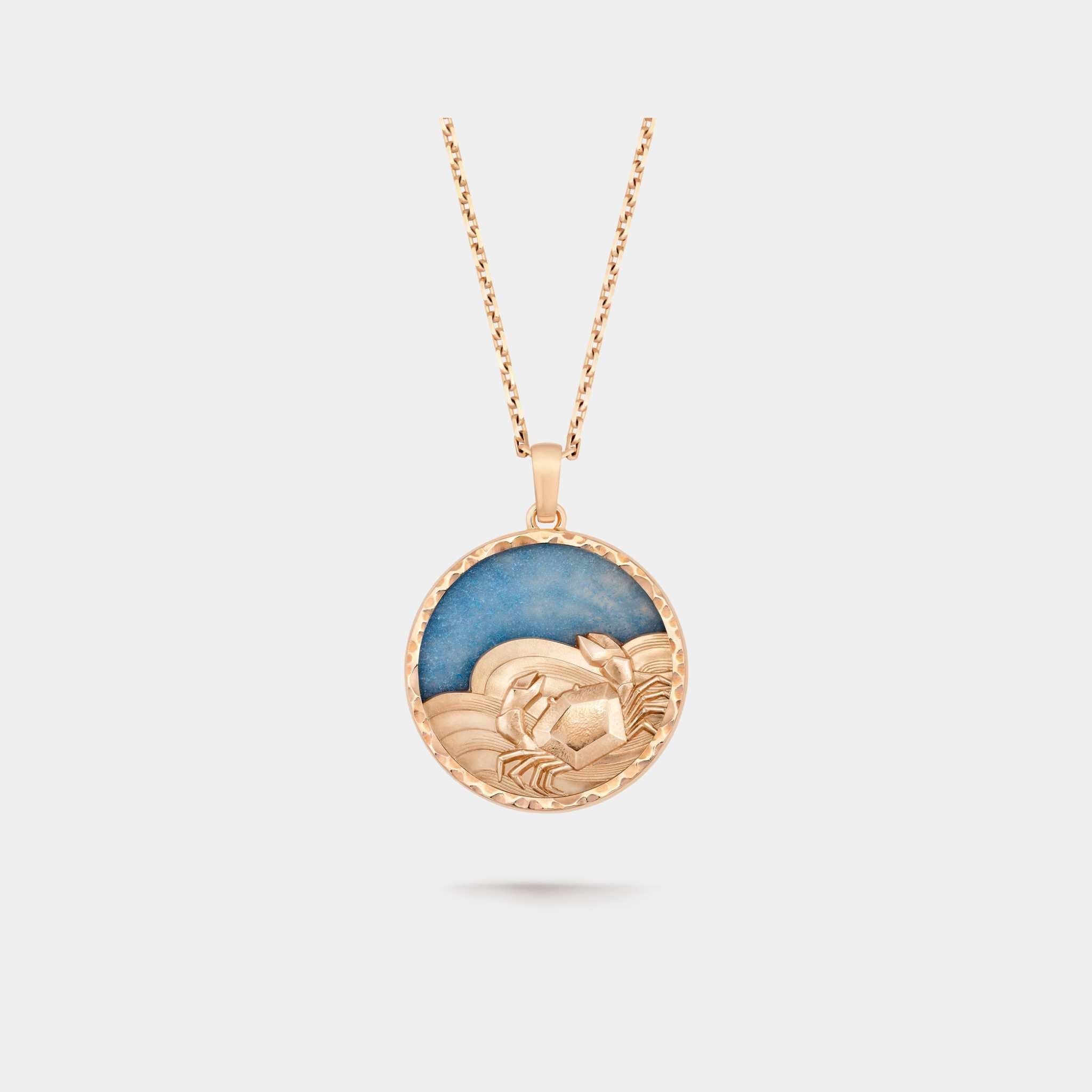 Zodiaque Long Necklace Cancri Rose Gold Quartz