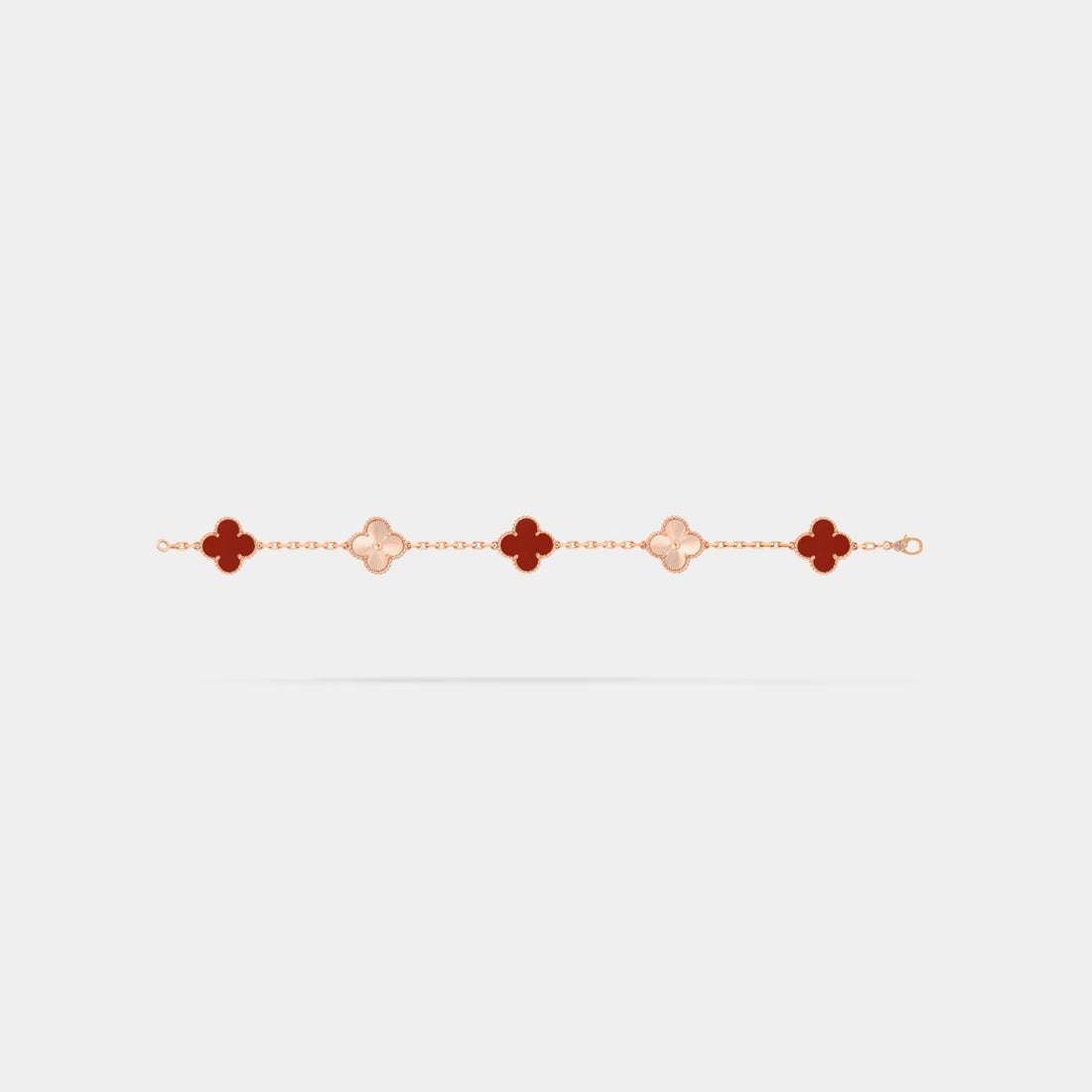 Alhambra Rose Gold Motifs Bracelet Carnelian
